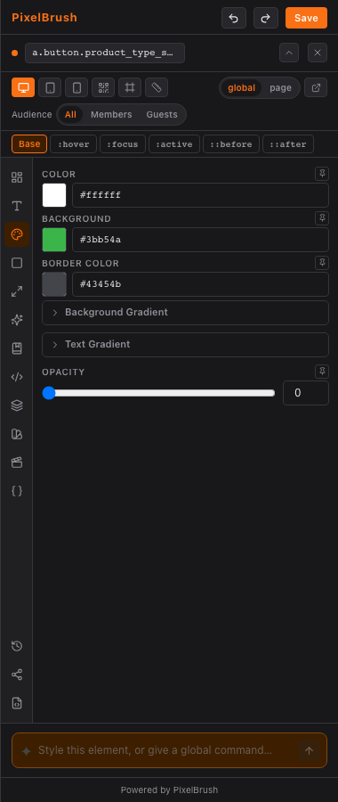 Colors panel with smart selector